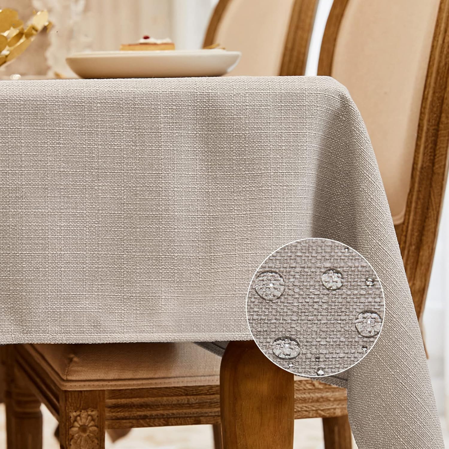 BALCONY & FALCON Rectangle Table Cloth Waterproof Beige 156"x90"