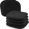 SWEMSTAR Chair Cushions - 15"*17" Kitchen Dining Chair Pads Foam Seat Cushion for Chairs Barstool Cushions Non Slip Seat Pad Set of 6 - Black