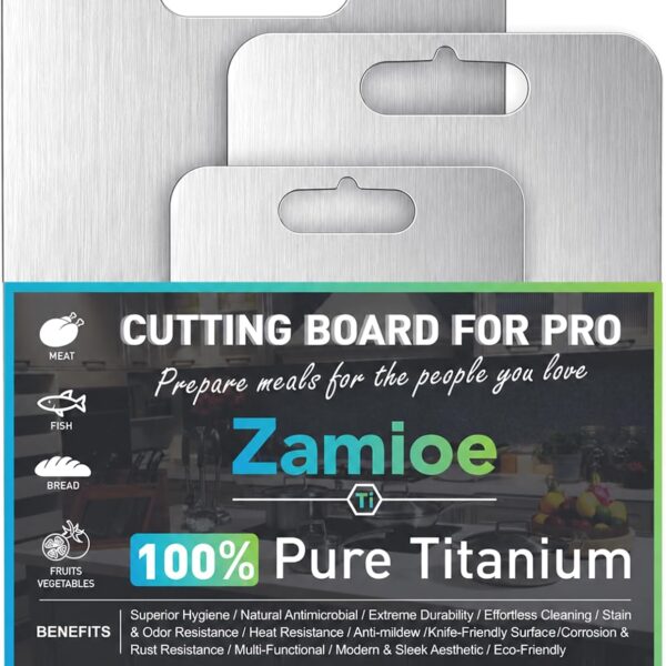 Titanium Cutting Board Set of 3 - Dishwasher Safe Cutting Board (M+L+XL)