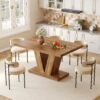 LITTLE TREE Rectangle Dining Table, 47" Kitchen Table for 4, Walnut Brown