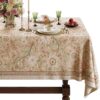 Designer Linen Tablecloth Rectangular, 63" x 91", Dahlia