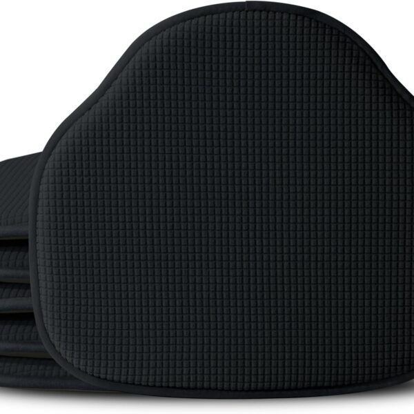 Windsor Chair Cushions Set of 6, Farmhouse Kitchen Seat Cushions, Non Slip Chair Pads for Dining Room, 6 Pack, 17 x 15.5 inches, Black
