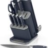 Ninja NeverDull 10-piece self-sharpening knife set in a sleek storage block