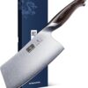 HOSHANHO 7 inch Chinese cleaver featuring an ultra-sharp 15-degree edge for precise kitchen cutting.