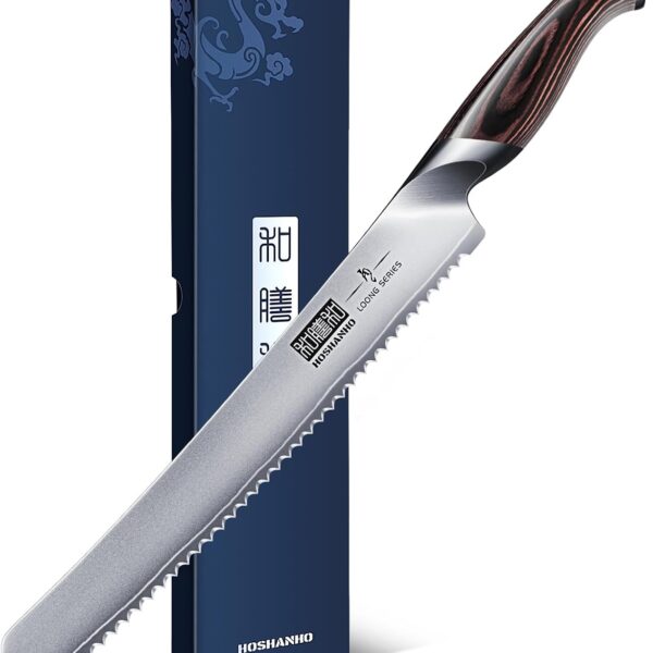 HOSHANHO 10 inch serrated bread knife: Ultra Sharp Japanese Steel