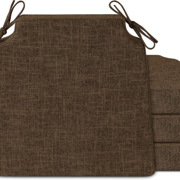 2.5" Thick Kitchen Chair Cushions Set of 4,16.5"x16" Brown