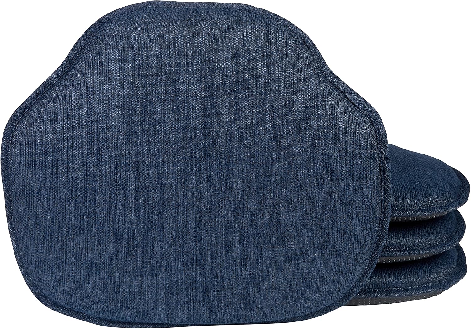 Klear Vu Gripper Omega Non-Slip Windsor Chair Cushions with Skid-Proof Seat Pad for Dining Room, Kitchen, and Office Use, 16x15 Inches, 4 Count (Pack of 1), Indigo