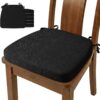 D-Shaped Chair Cushions Set of 6, Chair Pads with Ties, 17" x 16"