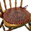 Rhody Rug Katie KA43 Burgundy 15" x 15" Chair Pad Set-of-4 - Round Chair Cushion with Ties for Round Shaped Patios, Dining Room Seat - Seat Cushions, Ideal as Home Decor - Made in USA