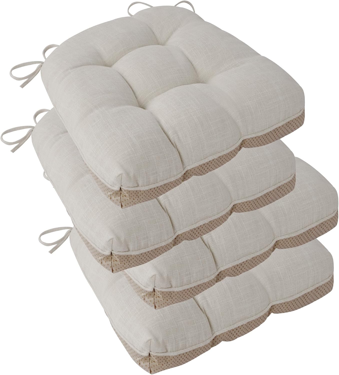 ELFJOY Chair Cushions for Dining Chairs 18" x 18" x 3" Set of 4 Beige