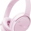 Front view of Bose QuietComfort noise cancelling headphones in limited edition Petal Pink finish.
