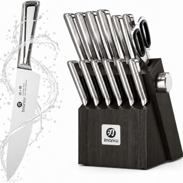 imarku 14 Piece Knife Set with Block: Sharp & Ergonomic