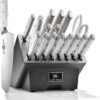 Stahl 19-Piece German Steel Kitchen Knife Block Set (White)