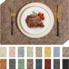 Romanstile Faux Leather Vinyl Placemats Set of 4, Brown