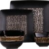 Elama’s Naina 16 Piece Double Bowl Stoneware Dinnerware Set