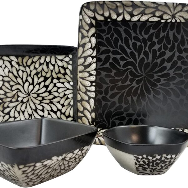 Elama's Desert Bloom 16 Piece Stoneware Dinnerware Set