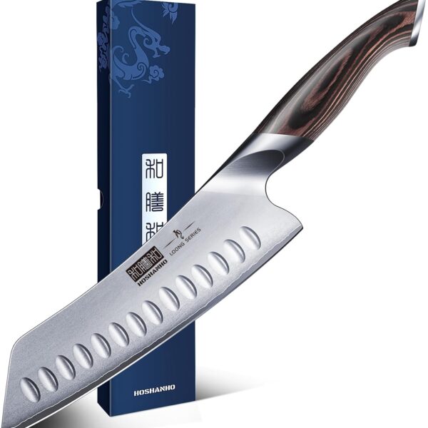 HOSHANHO 7 Inch Japanese Santoku Knife: Sharp & Ergonomic
