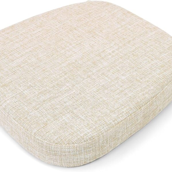 SINOSSO Thickened 2.5" Dining Chair Cushion, Soft Blended High Density Support Foam Kitchen Seat Cushion with Ties, U-Shaped Non-Slip Indoor Chair Pad, 16.5" x 16", 1 PCS, Beige