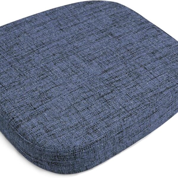 SINOSSO Thickened 2.5" Dining Chair Cushion, Soft Blended High Density Support Foam Kitchen Seat Cushion with Ties, U-Shaped Non-Slip Indoor Chair Pad, 16.5" x 16", 1 PCS, Blue
