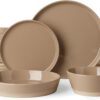 Famiware Saturn Stoneware Dinnerware Set with Pasta Bowl, 16pc Dishes for 4