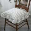 4 Pack Ruffled Chair Pads for Dining Chair, Vintage Seat Cushion with Ties Non Slip Kitchen Chairs Cushion Pads Country Cottage Farmhouse (Beige,4pcs)