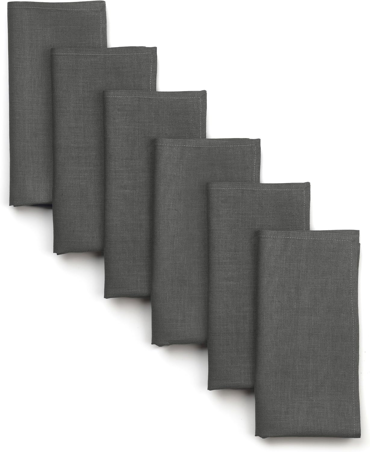 Signature Linen™ by D'Moksha, 100% Linen Charcoal Gray Placemats 14x19 in