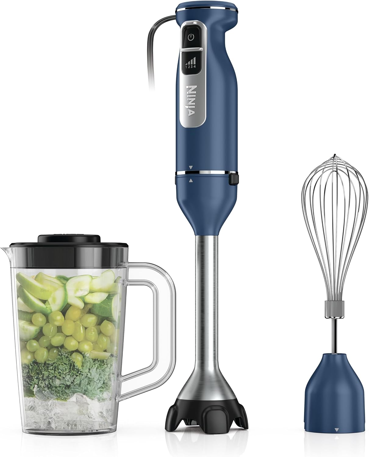 Ninja 4-speed immersion blender and whisk set in deep navy finish