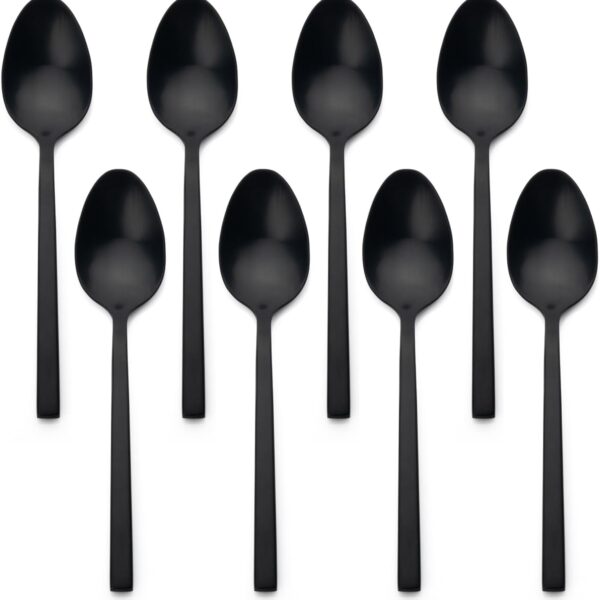 Alata 8-Piece Forged Matte Black Teaspoons for Modern Tables