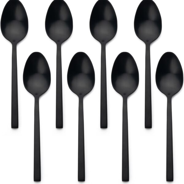 Alata 8-Piece Forged Black Stainless Steel Dinner Spoons