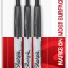 Sharpie Retractable Permanent Markers, Ultra Fine Point, Black, 3 Count