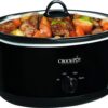 Front view of the Crock-Pot 8-quart slow cooker in classic black for large family meals.