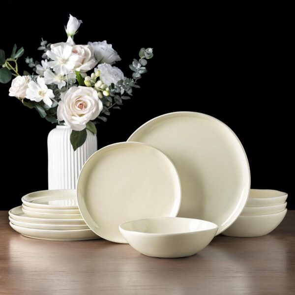 AmorArc Lead-Free Ceramic Dinnerware Set for 8, 24-Piece