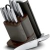 The full Ninja NeverDull Pro 11-piece self-sharpening knife set in slate, displayed on a kitchen countertop.