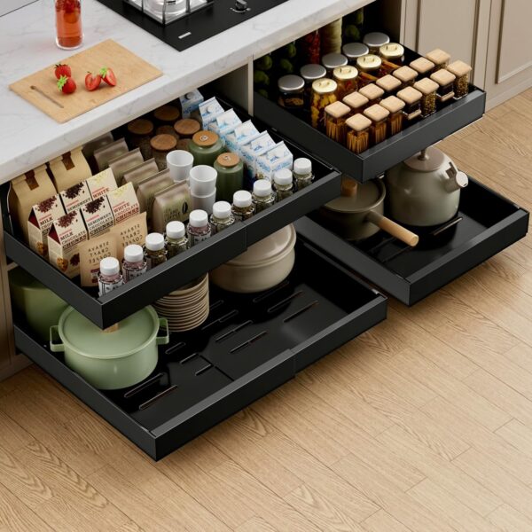 PAKETA 4-Pack Expandable Pull Out Cabinet Organizer