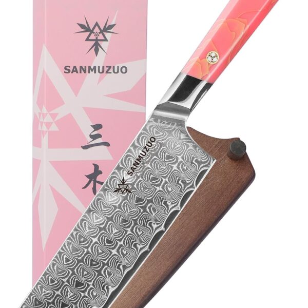 SANMUZUO 7 Inch Damascus Nakiri Knife: Precision & Comfort