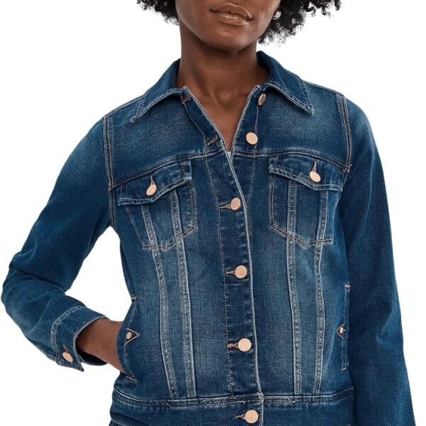Liverpool Classic Denim Jacket in Stretch Slub Twill