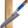 HOSHANHO 7 inch Damascus Santoku knife with a 67-layer steel blade and professional edge detail.