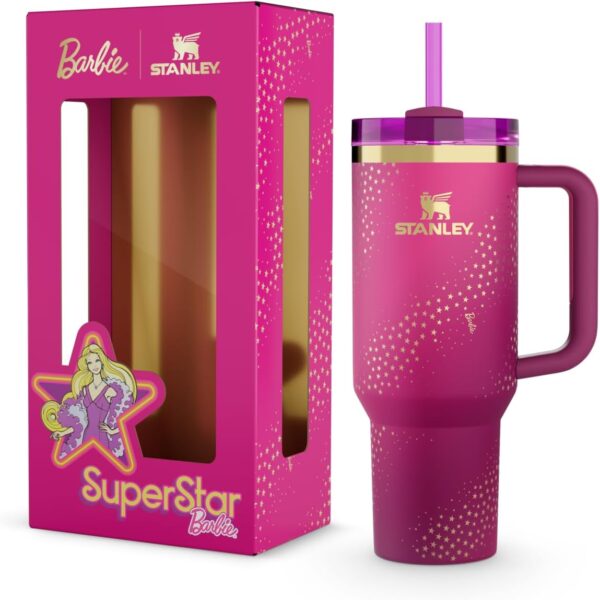 Stanley Barbie Tumbler: 40oz Superstar Quencher with Gold Stars