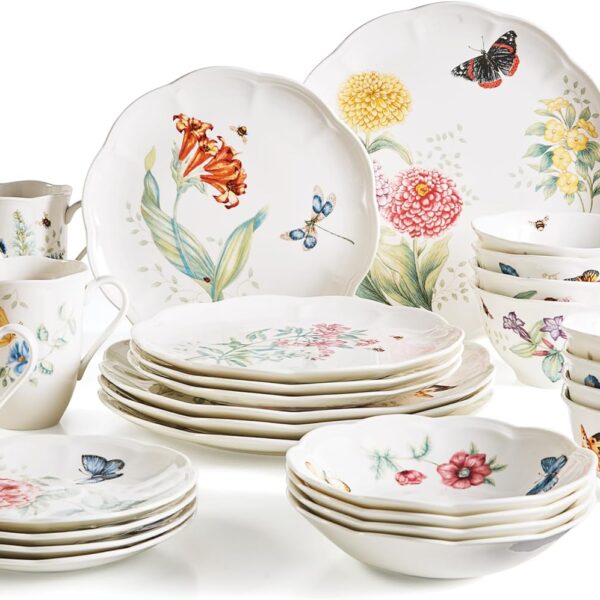 Lenox Butterfly Meadow dinnerware set: Durable Floral Porcelain