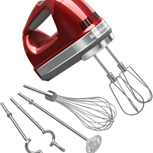 KitchenAid 9 Speed Hand Mixer: Versatile Candy Apple Red Set