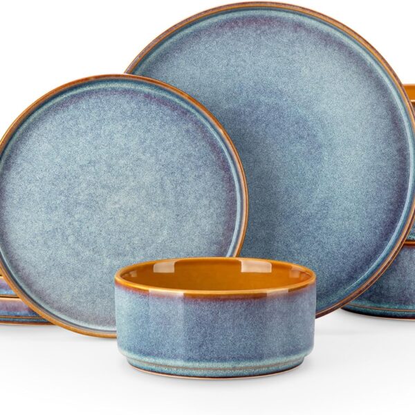vancasso ONION 12-Piece Reactive Glaze Ceramic Dinnerware Set