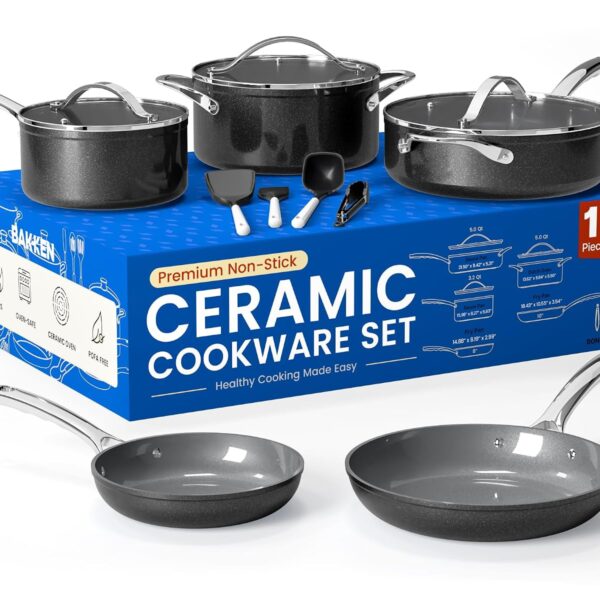 Bakken 12-Piece Non-Toxic Ceramic Cookware Set