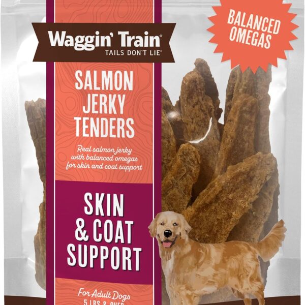 Waggin' Train Salmon Jerky Dog Treats: Skin & Coat Support