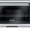 Front view of the Breville Compact Smart Toaster Oven featuring a brushed stainless steel finish.
