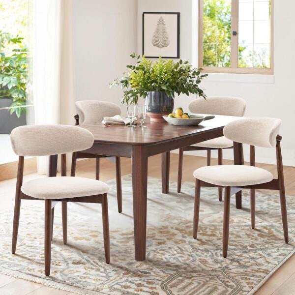 COLAMY Set of 4 Upholstered Wooden Dining Chairs