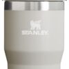 Stanley IceFlow tumbler with straw in Ash color, 20 oz capacity featuring a rotating carry handle.