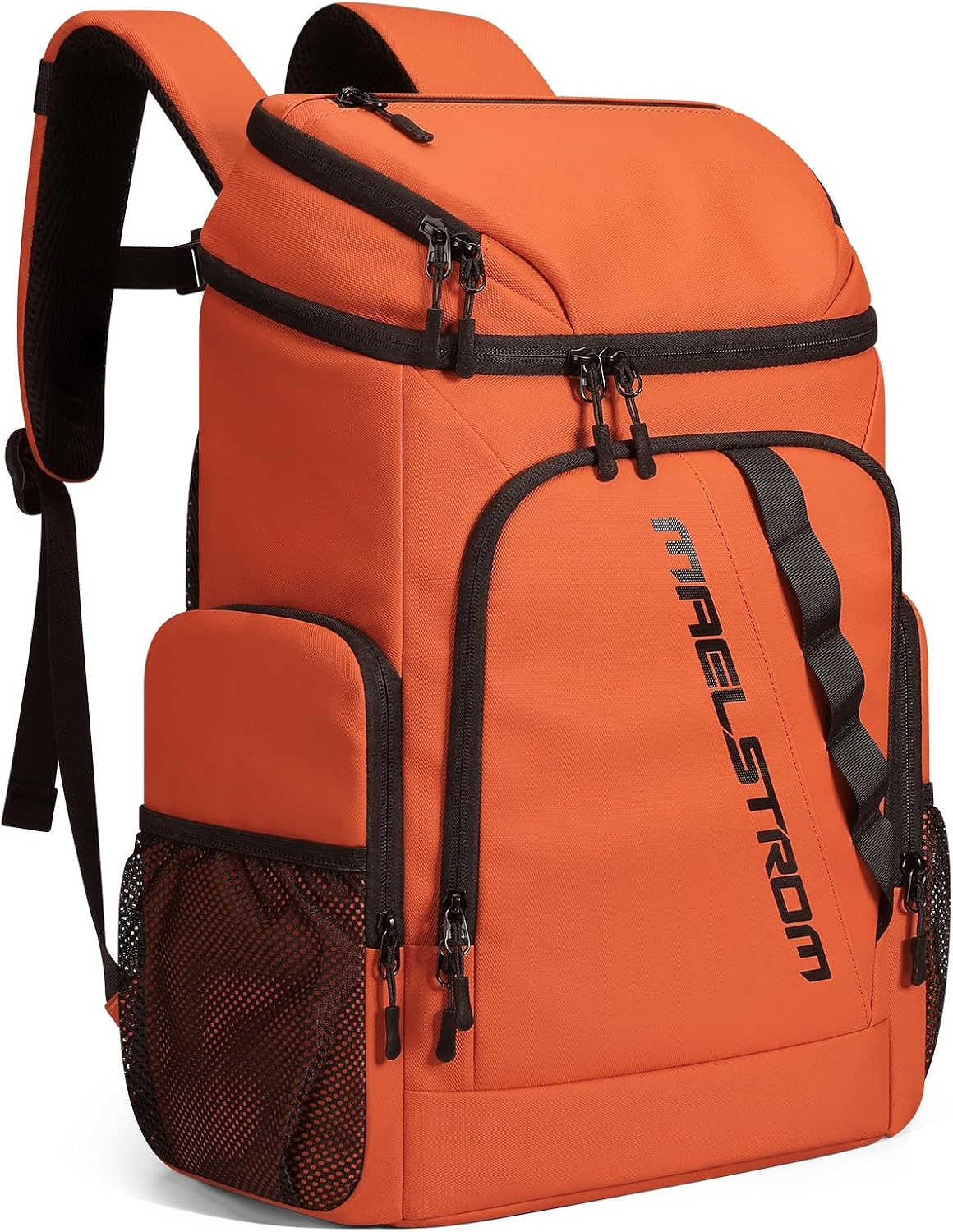 Maelstrom insulated cooler backpack featuring a leakproof 36-can capacity for outdoor adventures.
