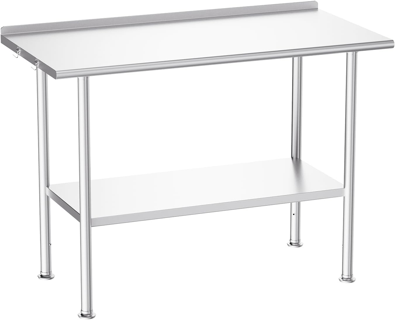 Atelicf 24x48 stainless steel prep table with backsplash for professional kitchens.