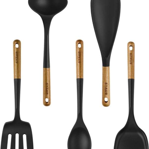 Staub 5-Pc Silicone Cooking Utensil Set with Acacia Handles