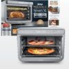 Front view of the Ninja Prestige 10-in-1 XL air fryer toaster oven with stainless steel finish.